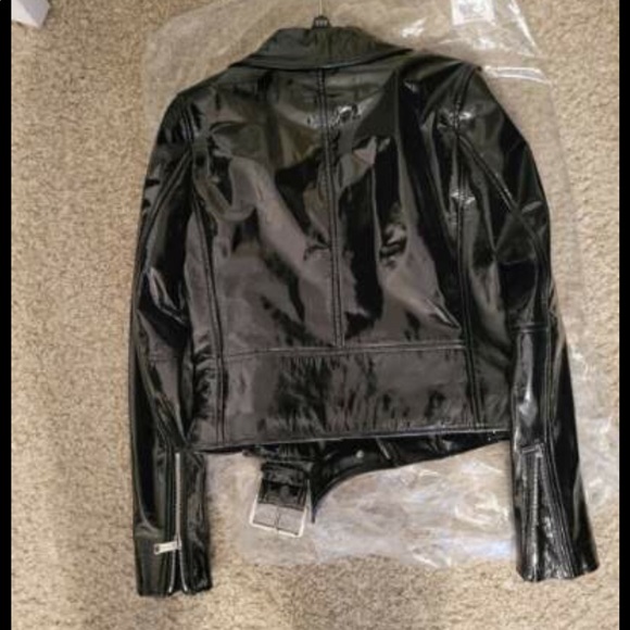 Michael Kors Textured Patent Leather Jacket - Picture 5 of 5